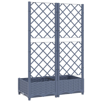 Garden Planter with Trellis Blue Gray 31.5"x15.7"x47.8" PP