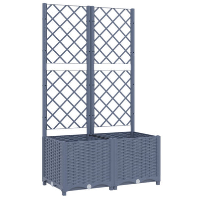 Garden Planter with Trellis Blue Gray 31.5"x15.7"x53.5" PP