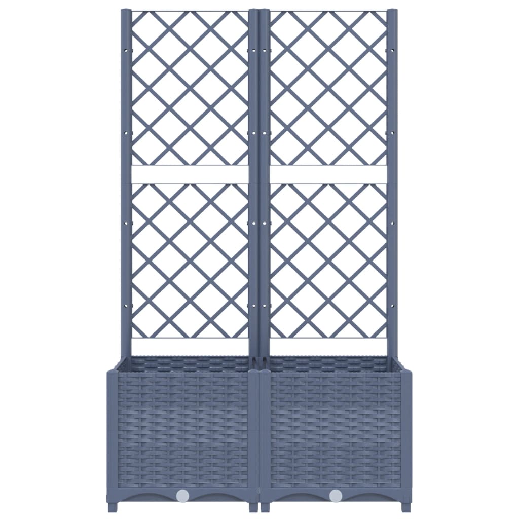 Garden Planter with Trellis Blue Gray 31.5"x15.7"x53.5" PP