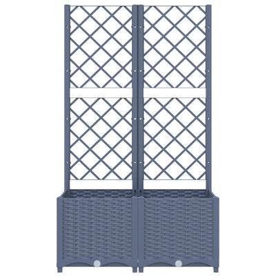 Garden Planter with Trellis Blue Gray 31.5"x15.7"x53.5" PP