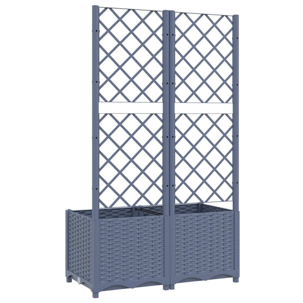 Garden Planter with Trellis Blue Gray 31.5"x15.7"x53.5" PP