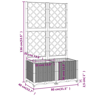 Garden Planter with Trellis Blue Gray 31.5"x15.7"x53.5" PP