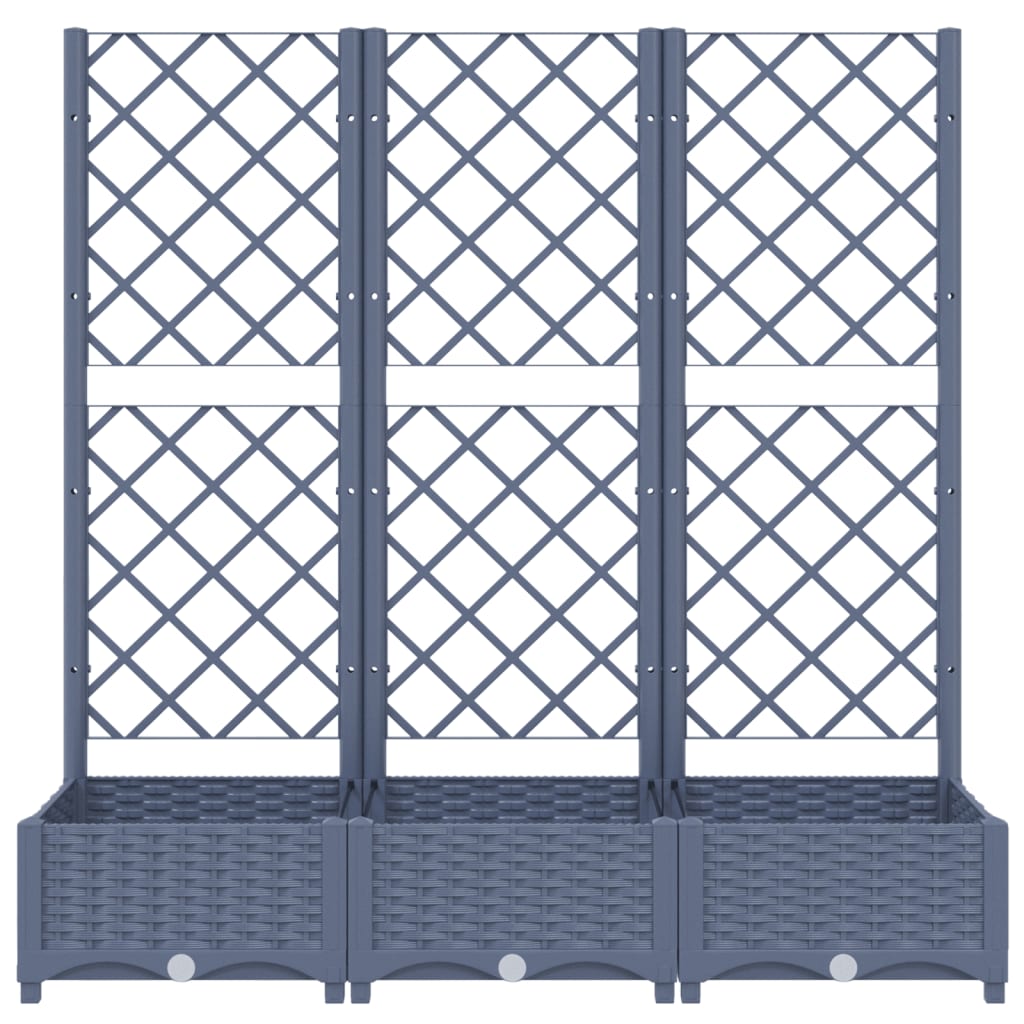 Garden Planter with Trellis Blue Gray 47.2"x15.7"x47.8" PP