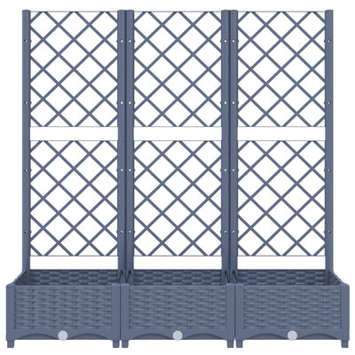 Garden Planter with Trellis Blue Gray 47.2"x15.7"x47.8" PP