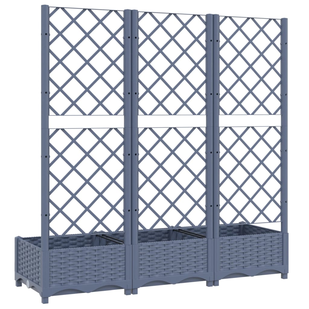 Garden Planter with Trellis Blue Gray 47.2"x15.7"x47.8" PP