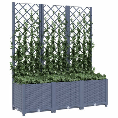 Garden Planter with Trellis Blue Gray 47.2"x15.7"x53.5" PP