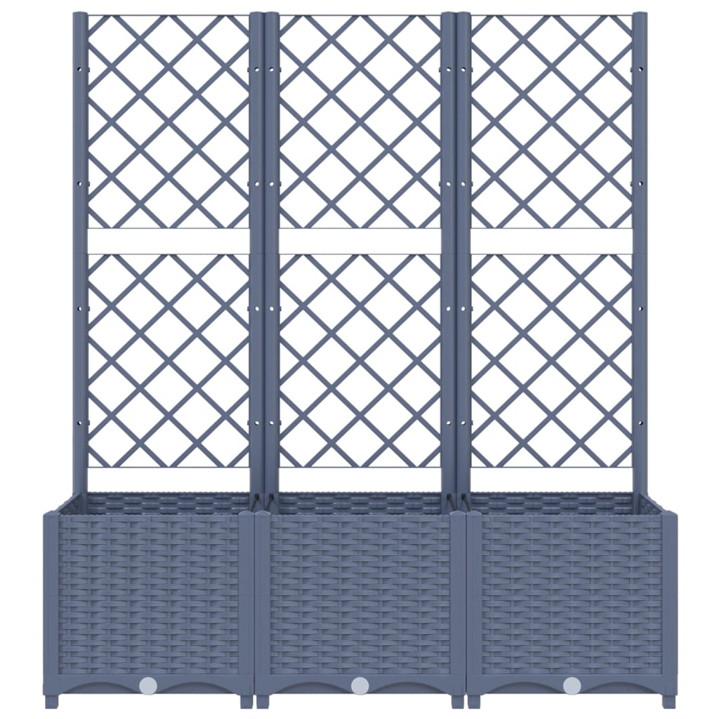 Garden Planter with Trellis Blue Gray 47.2"x15.7"x53.5" PP