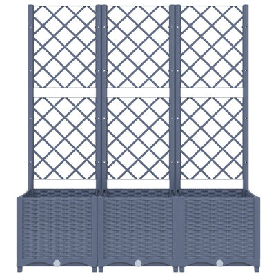 Garden Planter with Trellis Blue Gray 47.2"x15.7"x53.5" PP