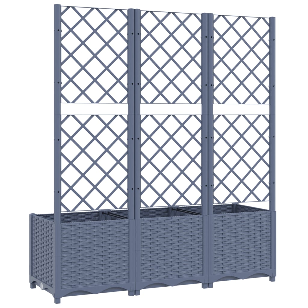 Garden Planter with Trellis Blue Gray 47.2"x15.7"x53.5" PP