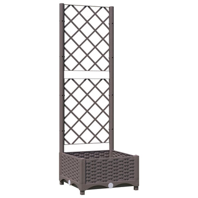 Garden Planter with Trellis Brown 15.7"x15.7"x47.8" PP