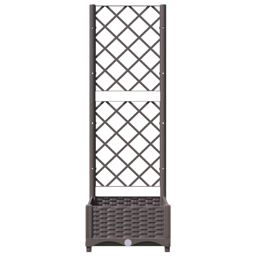 Garden Planter with Trellis Brown 15.7"x15.7"x47.8" PP