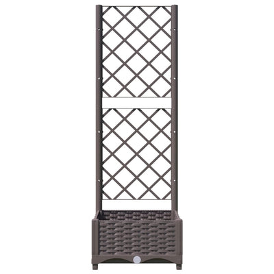 Garden Planter with Trellis Brown 15.7"x15.7"x47.8" PP