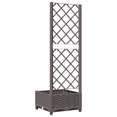 Garden Planter with Trellis Brown 15.7"x15.7"x47.8" PP