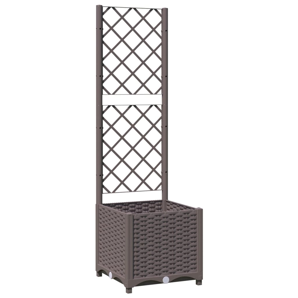 Garden Planter with Trellis Brown 15.7"x15.7"x53.5" PP