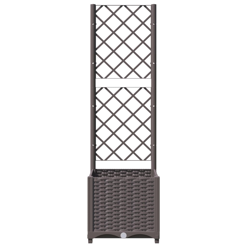 Garden Planter with Trellis Brown 15.7"x15.7"x53.5" PP