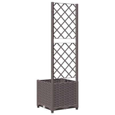 Garden Planter with Trellis Brown 15.7"x15.7"x53.5" PP