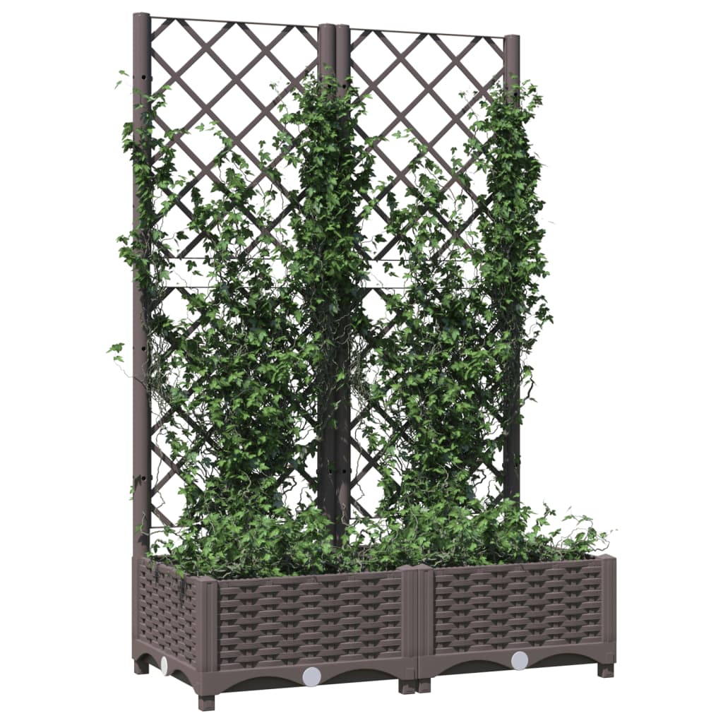 Garden Planter with Trellis Brown 31.5"x15.7"x47.8" PP