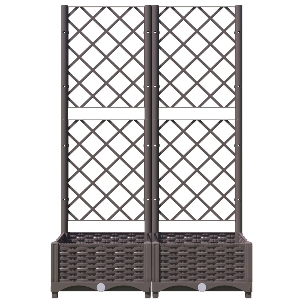 Garden Planter with Trellis Brown 31.5"x15.7"x47.8" PP