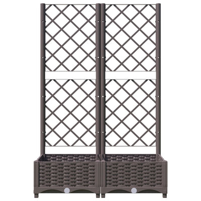 Garden Planter with Trellis Brown 31.5"x15.7"x47.8" PP