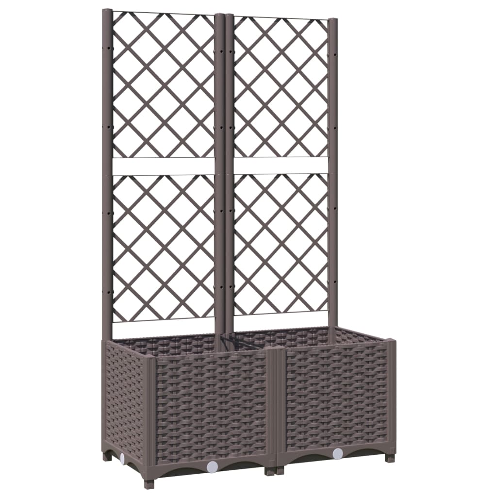 Garden Planter with Trellis Brown 31.5"x15.7"x53.5" PP