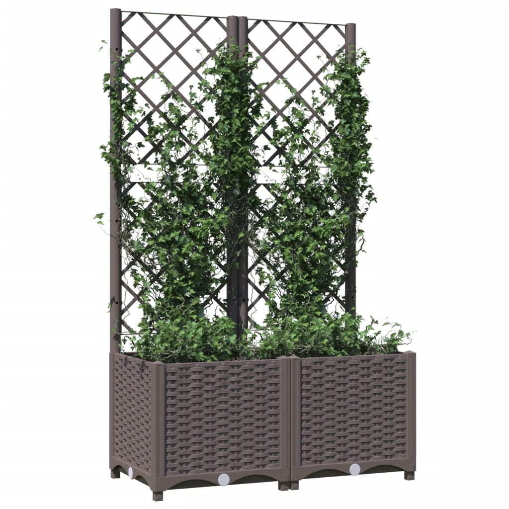 Garden Planter with Trellis Brown 31.5"x15.7"x53.5" PP