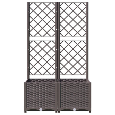 Garden Planter with Trellis Brown 31.5"x15.7"x53.5" PP