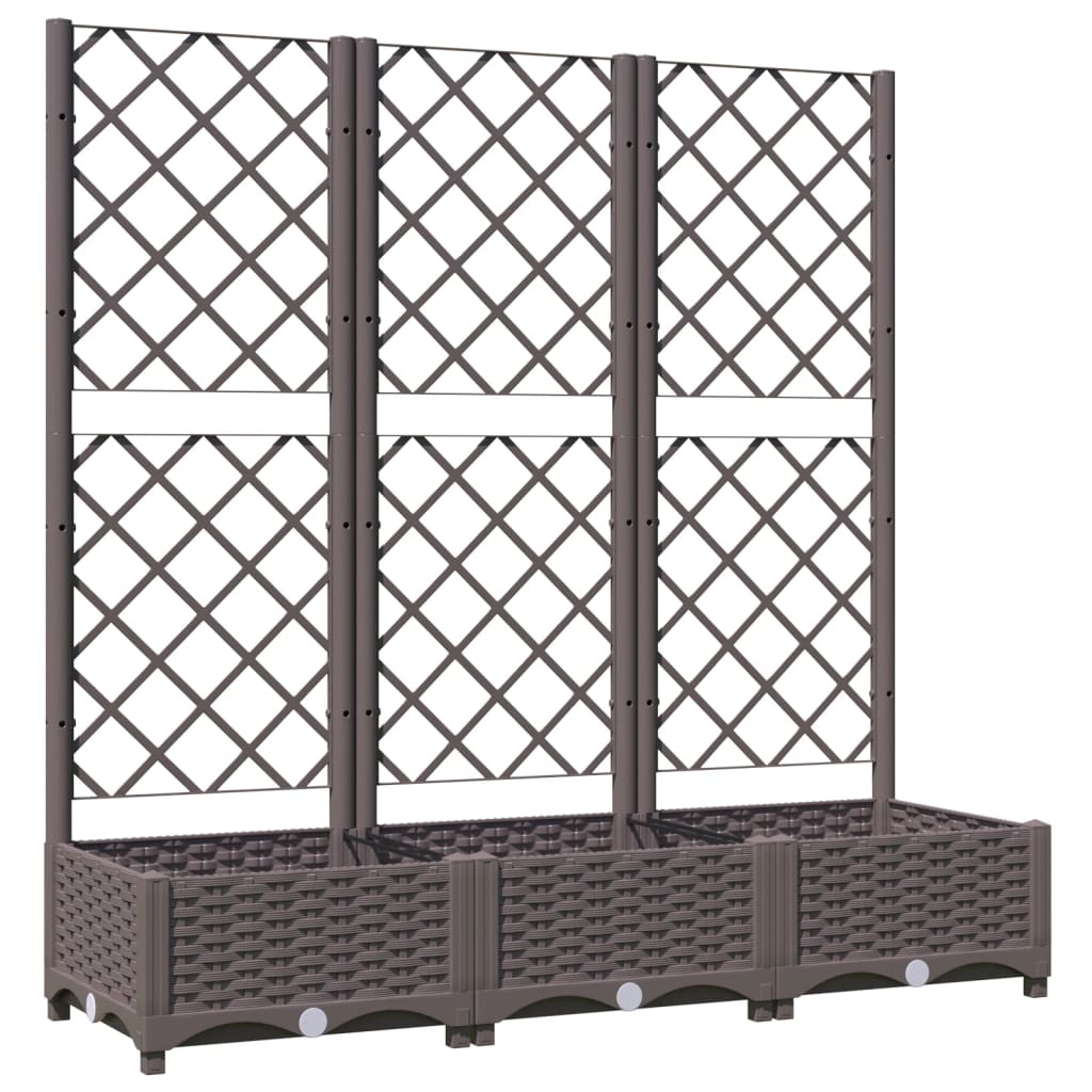 Garden Planter with Trellis Brown 47.2"x15.7"x47.8" PP