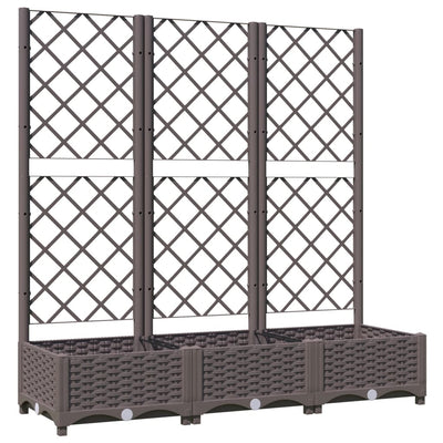 Garden Planter with Trellis Brown 47.2"x15.7"x47.8" PP