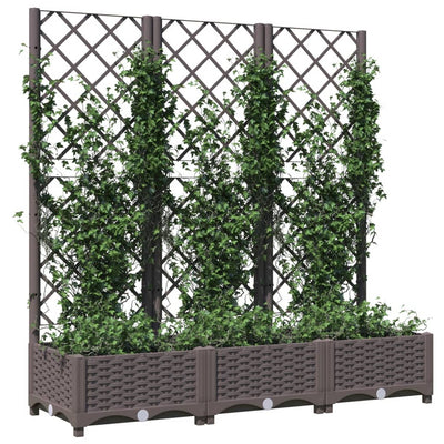 Garden Planter with Trellis Brown 47.2"x15.7"x47.8" PP