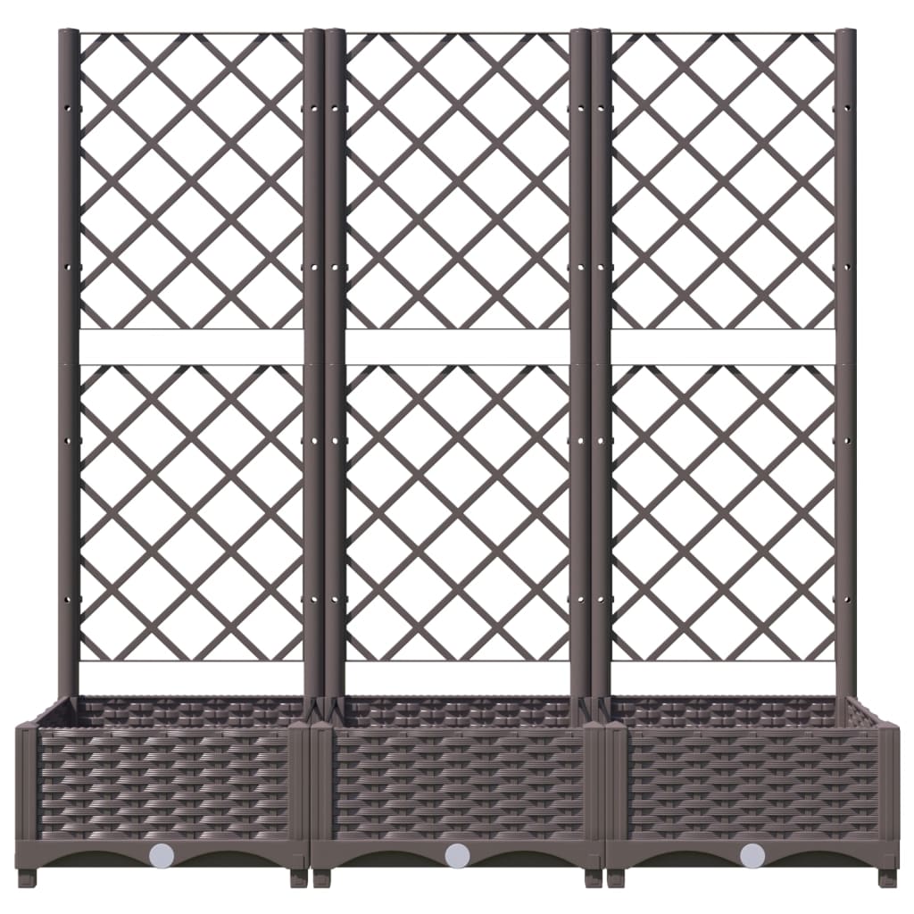 Garden Planter with Trellis Brown 47.2"x15.7"x47.8" PP