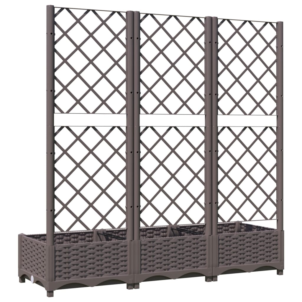 Garden Planter with Trellis Brown 47.2"x15.7"x47.8" PP