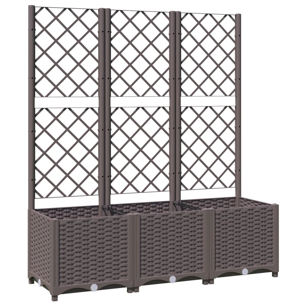 Garden Planter with Trellis Brown 47.2"x15.7"x53.5" PP