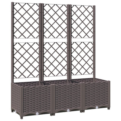 Garden Planter with Trellis Brown 47.2"x15.7"x53.5" PP