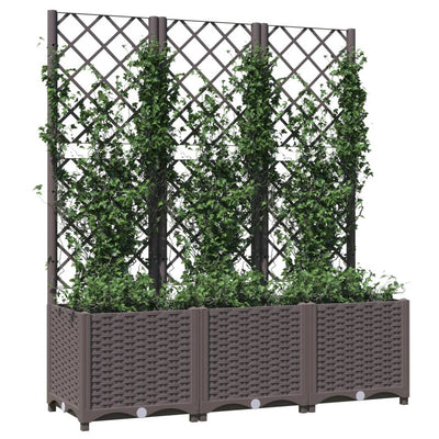 Garden Planter with Trellis Brown 47.2"x15.7"x53.5" PP