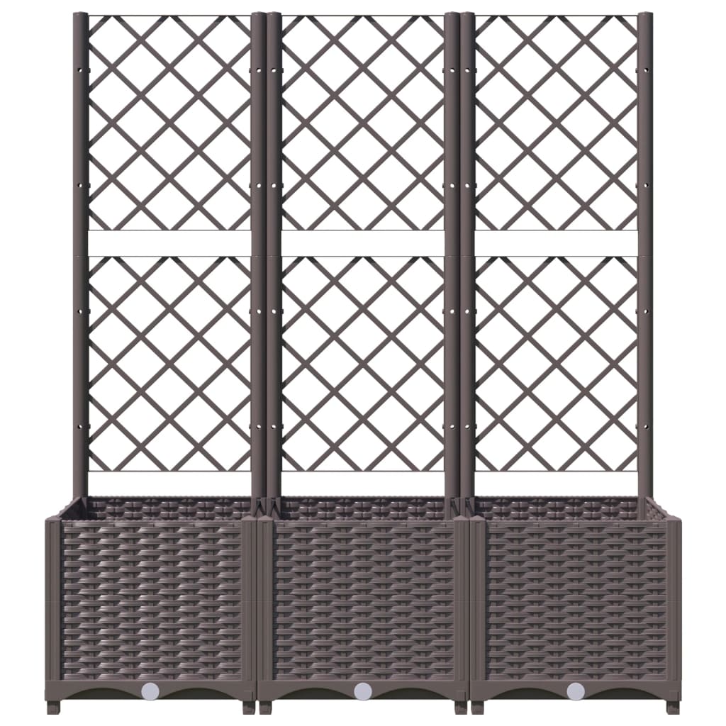 Garden Planter with Trellis Brown 47.2"x15.7"x53.5" PP