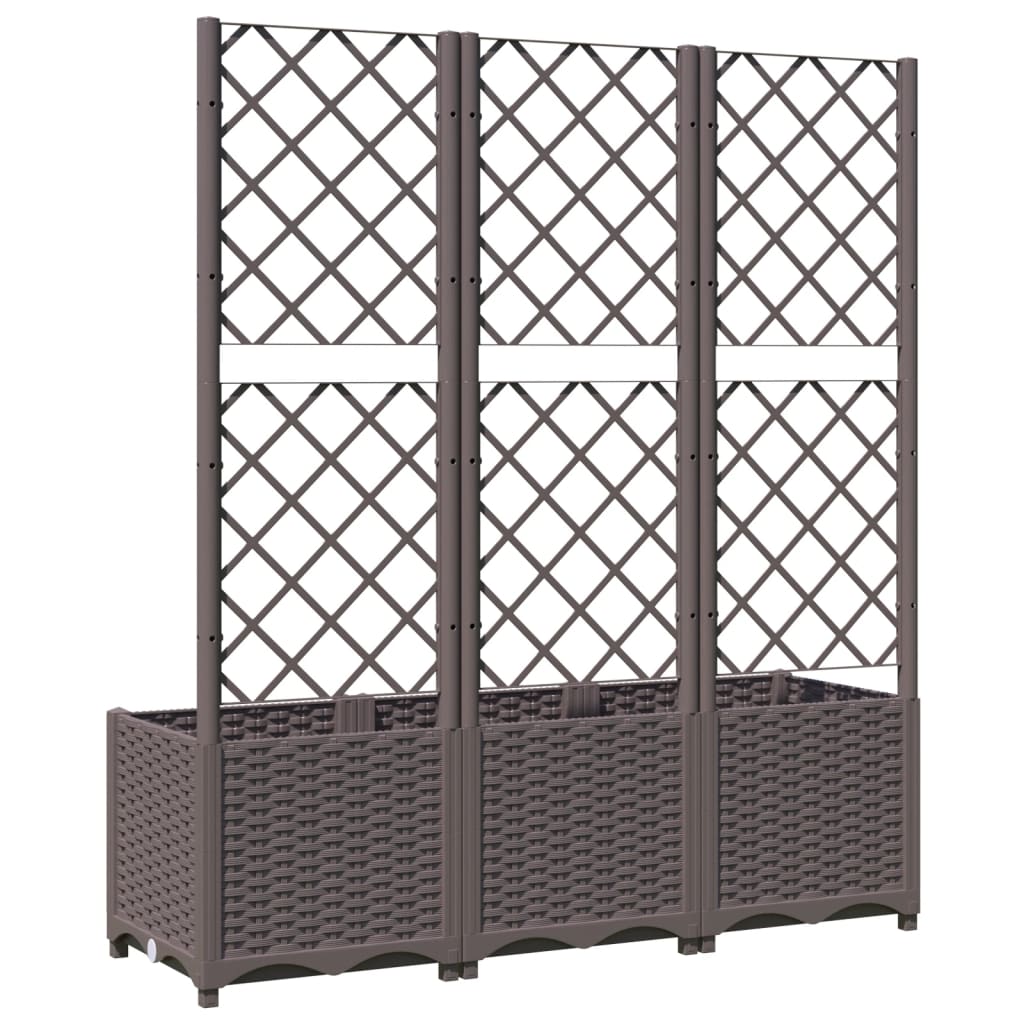 Garden Planter with Trellis Brown 47.2"x15.7"x53.5" PP