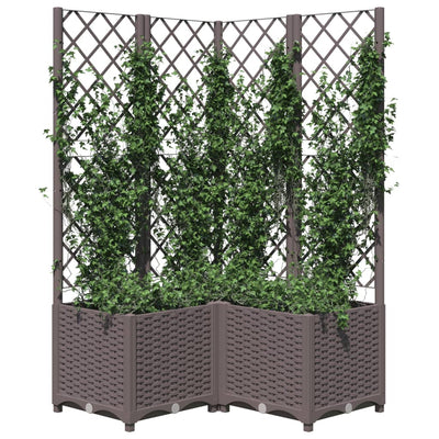 Garden Planter with Trellis Brown 31.5"x31.5"x53.5" PP