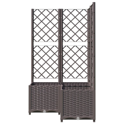 Garden Planter with Trellis Brown 31.5"x31.5"x53.5" PP