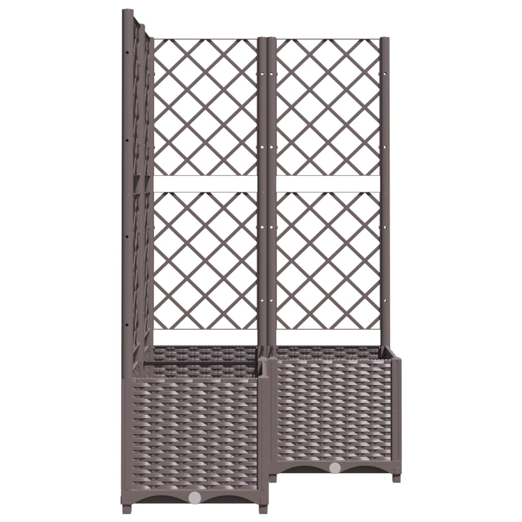 Garden Planter with Trellis Brown 31.5"x31.5"x53.5" PP