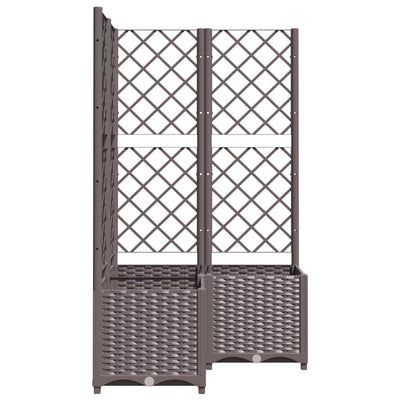 Garden Planter with Trellis Brown 31.5"x31.5"x53.5" PP