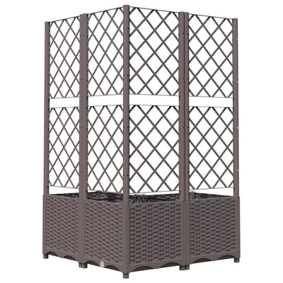 Garden Planter with Trellis Brown 31.5"x31.5"x53.5" PP