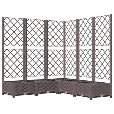 Garden Planter with Trellis Brown 47.2"x47.2"x47.8" PP