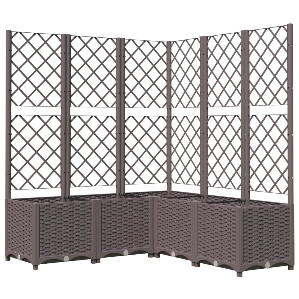 Garden Planter with Trellis Brown 47.2"x47.2"x53.5" PP