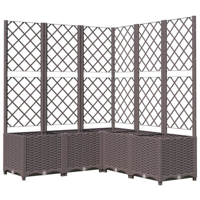 Garden Planter with Trellis Brown 47.2"x47.2"x53.5" PP