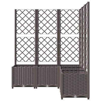 Garden Planter with Trellis Brown 47.2"x47.2"x53.5" PP