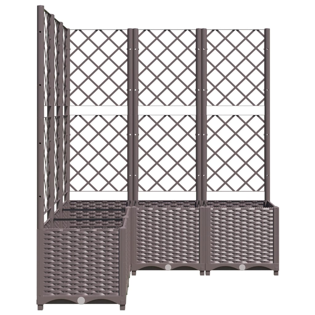 Garden Planter with Trellis Brown 47.2"x47.2"x53.5" PP