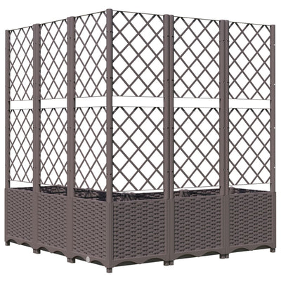 Garden Planter with Trellis Brown 47.2"x47.2"x53.5" PP