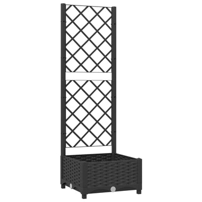 Garden Planter with Trellis Black 15.7"x15.7"x47.8" PP