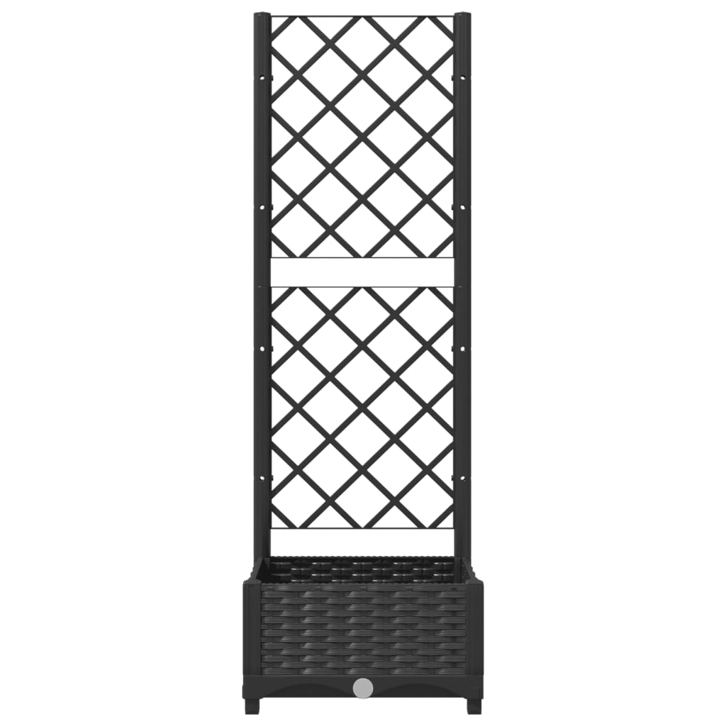 Garden Planter with Trellis Black 15.7"x15.7"x47.8" PP