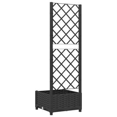 Garden Planter with Trellis Black 15.7"x15.7"x47.8" PP